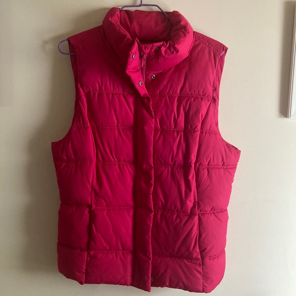 GAP Hot Pink Puffer Vest (Zipper + Buttons)